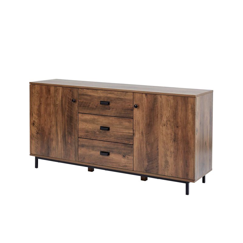 Teamson Home - Sideboard with 2 Doors and 3 Drawers Metal Legs and Handles