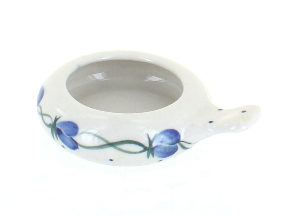 Blue Rose Polish Pottery Candle Holder