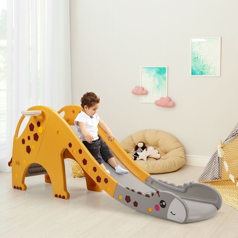 3-in-1 Kids Climber Slide Play Set with Basketball Hoop