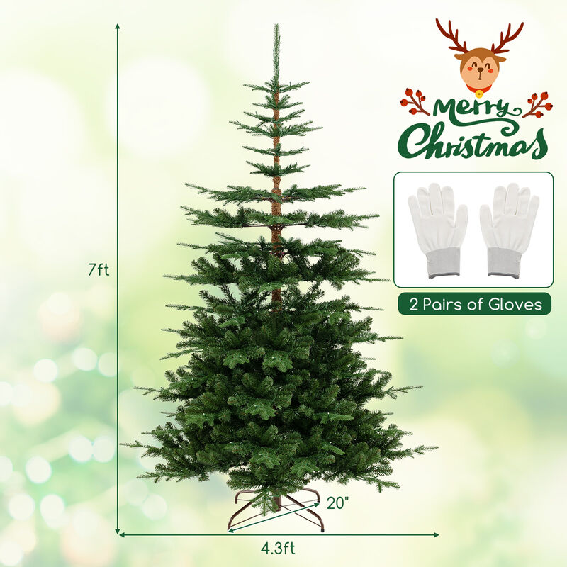 Hinged Artificial Pre-lit Christmas Tree with Branch Tips