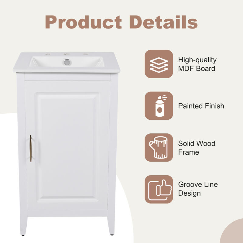 Merax 20.3" Bathroom Vanity with Sink and Soft-closing Door