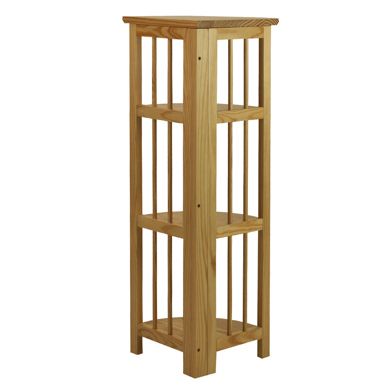 Casual Home 4-Shelf Corner Folding Bookcase, Natural