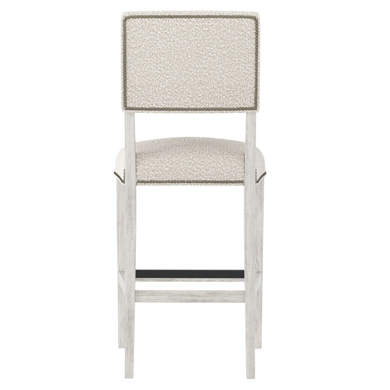 Moore Fabric Bar Stool with White Legs