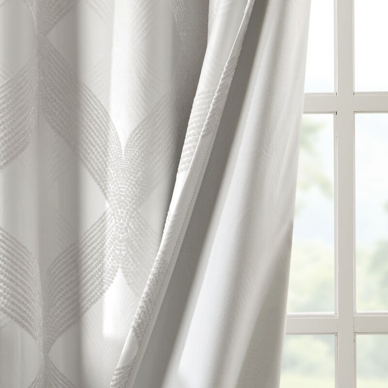Gracie Mills Eirian Ogee Knitted Jacquard Total Blackout Curtain Panel - 50x95"