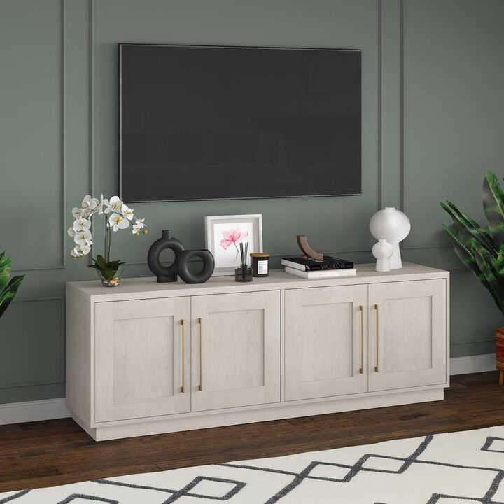 Hudson&Canal Tillman Rectangular TV Stand for TV's up to 80 in Alder White