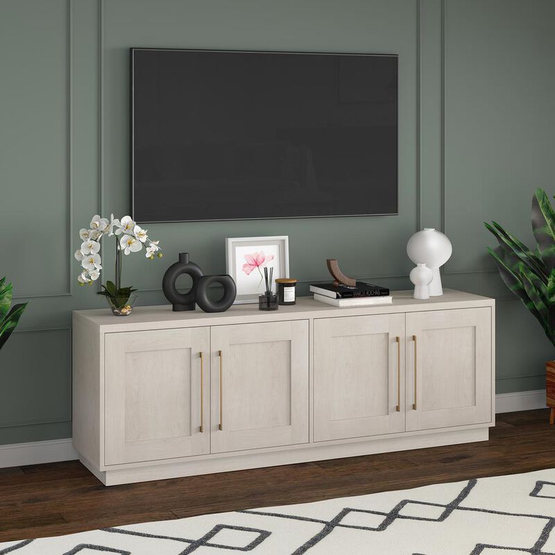 Hudson&Canal Tillman Rectangular TV Stand for TV's up to 80 in Alder White