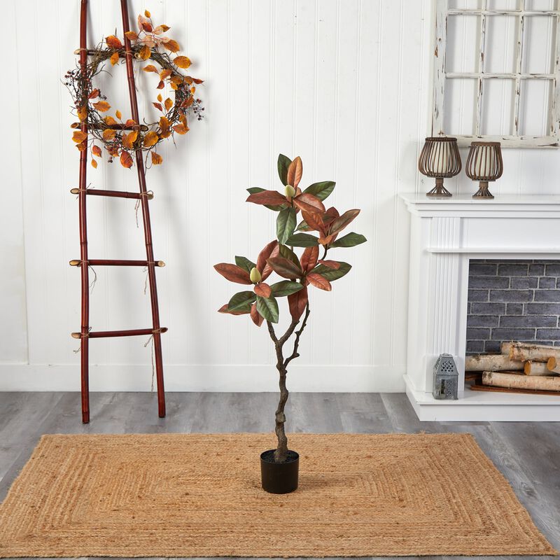 Hivvago 4 Feet Fall Magnolia Artificial Tree