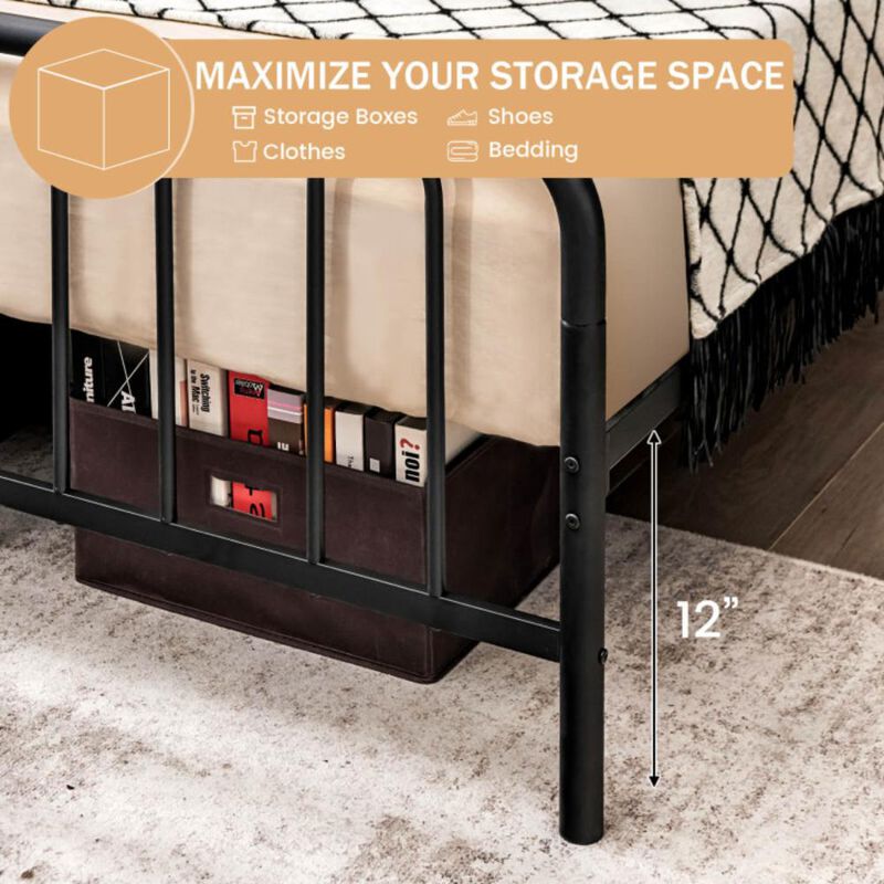 Hivvago Metal Bed Frame with Headboard and Footboard
