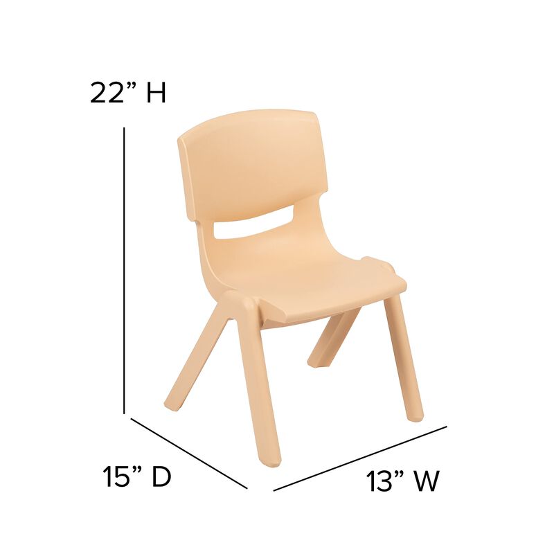 Flash Furniture Whitney 2 Pack Natural Plastic Stackable School Chair with 12" Seat Height