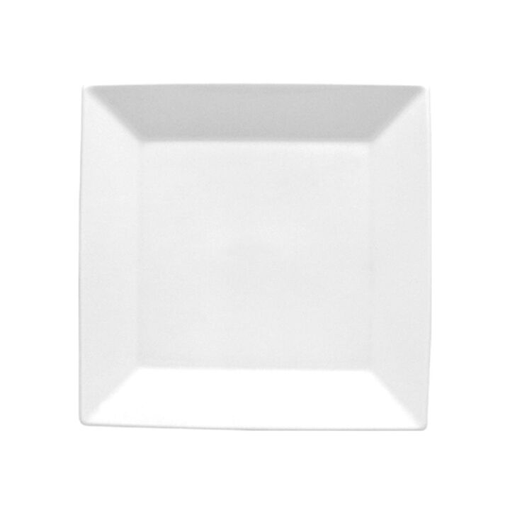 Porcelain Merid 8.25" x 8.25" Square White Porcelain Plate (Set of 4)