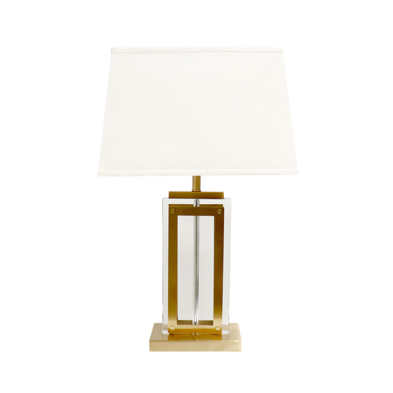 Pasargad Home Astoria Glass & Steel Table Lamp, H26"