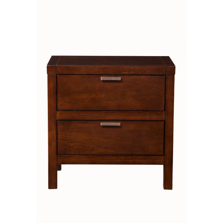 Subtle Finish SelectWood Nightstand, Brown-Benzara