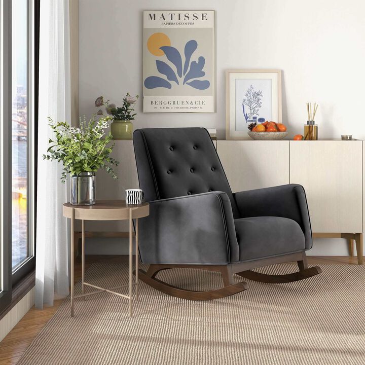 Merax Solid Wood Accent Rocking Chair