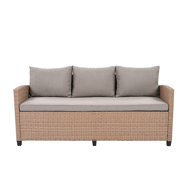 Merax Outdoor Rattan Wicker Seating Sofa Conversation Set