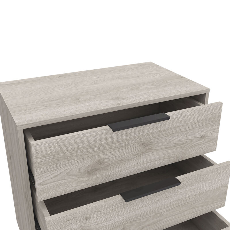 DEPOT E-SHOP Egeo 3 Drawers Dresser, Superior Top, White