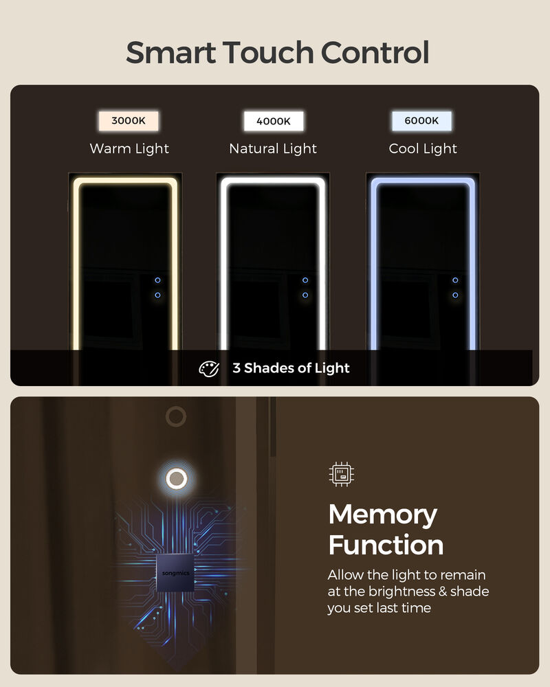 LED Mirror Jewelry Cabinet with Stand for Elegant and Functional Storage