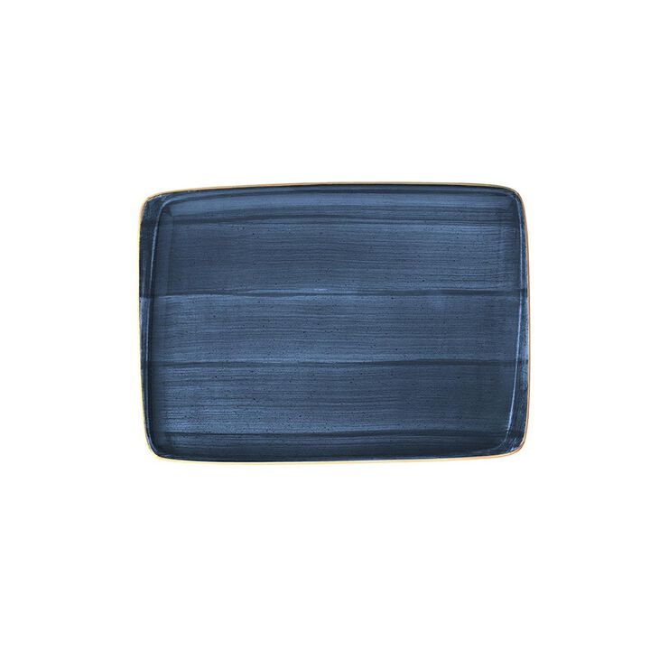 Dusk 9" x 6" Rectangular Blue Porcelain Plate (Set of 2)