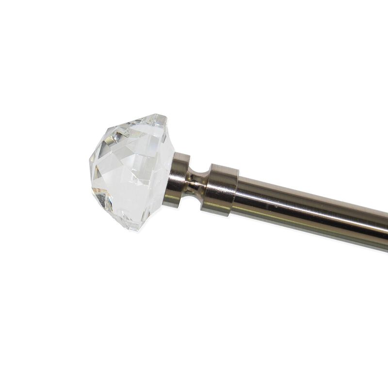 Crystale Gem Finial Curtain Rod Set, Adjustable Length from 30" to 78"