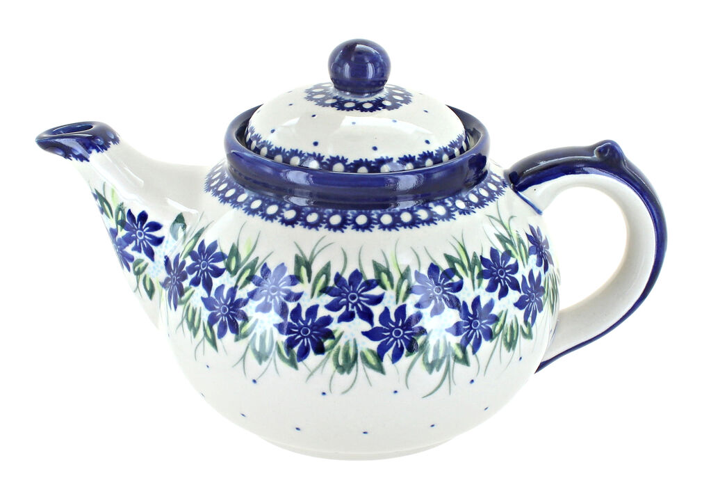Blue Rose Polish Pottery Winter Cardinal Teapot
