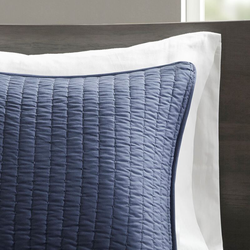 Gracie Mills Becker Cozy Reversible Pick Stitch Quilt Set with Matching Shams