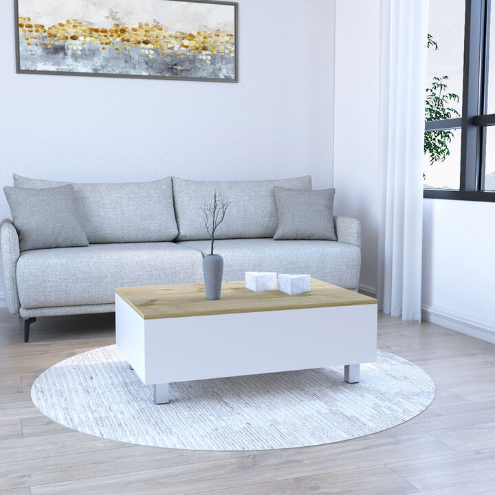 Lift Top Coffee Table Annapolis, Living Room, White / Light Oak