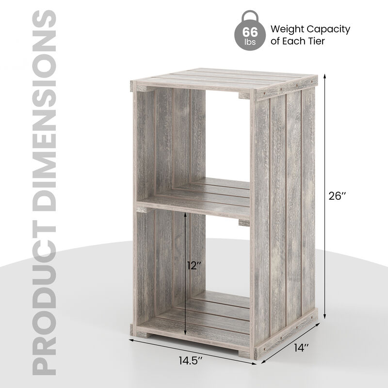 2-Cube Storage Shelf with Open Back and 3-Tier Shelf