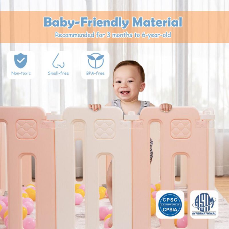 Hivvago 16 Panels Baby Safety Playpen with Drawing Board