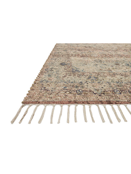 Cornelia COR05 Seafoam Green/Brick 18" x 18" Sample Rug