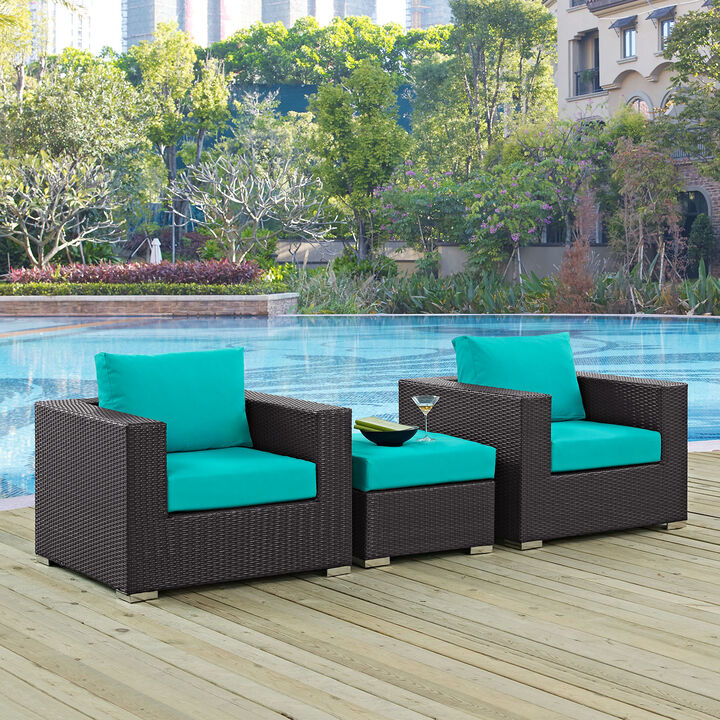 Modway - Convene 3 Piece Outdoor Patio Sofa Set