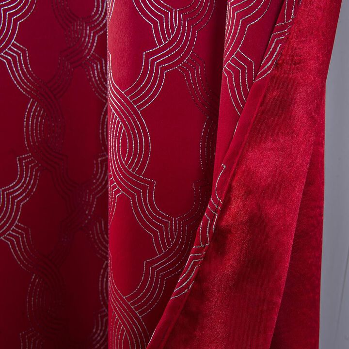 Oliva Gray Jansen Rubber Blackout Grommet Panel - 54x90" Red