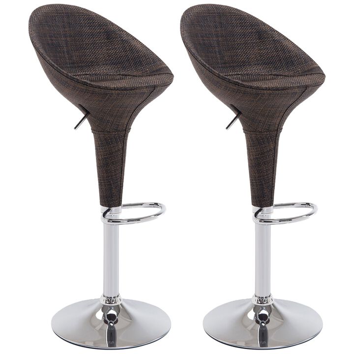 Swivel Bar Seating: Brown Rattan Stool Pair, Adjustable Height for Counters