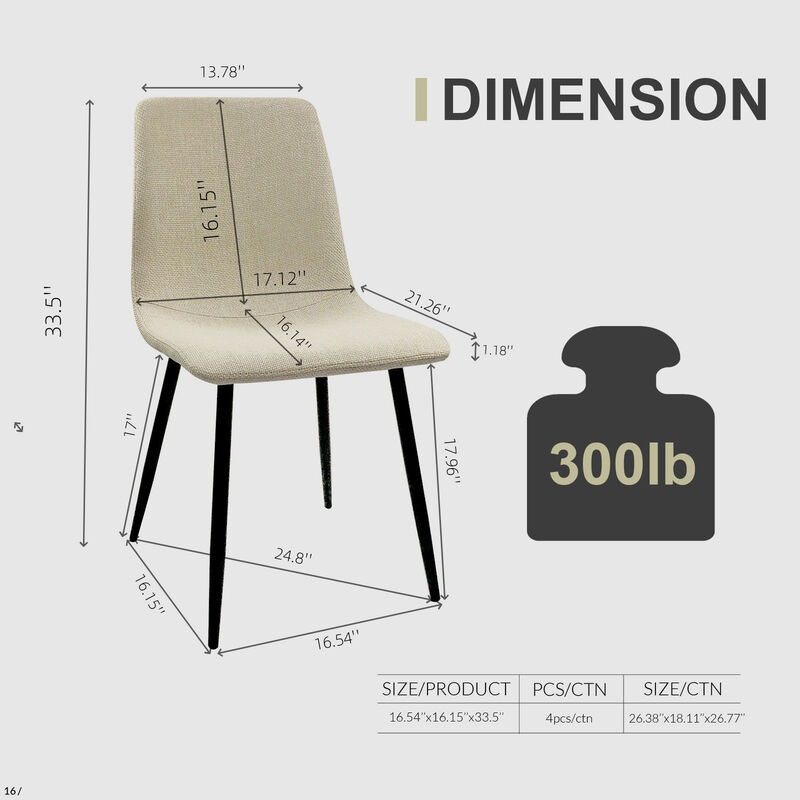 Merax Dining Table and 4 Dining Chairs Dining Set