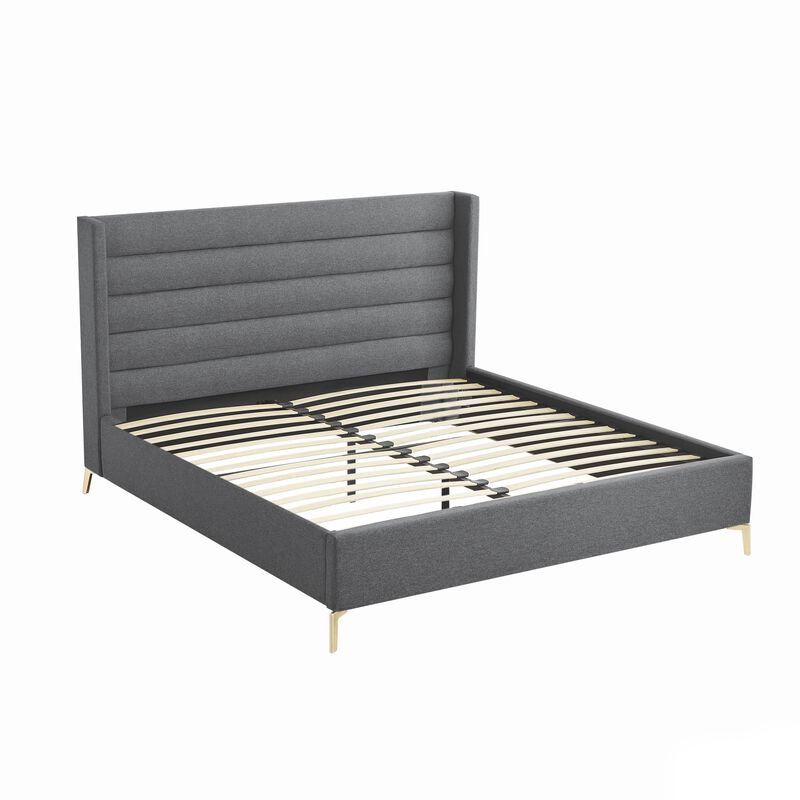 Inspired Home Ames Velvet Platform Bed