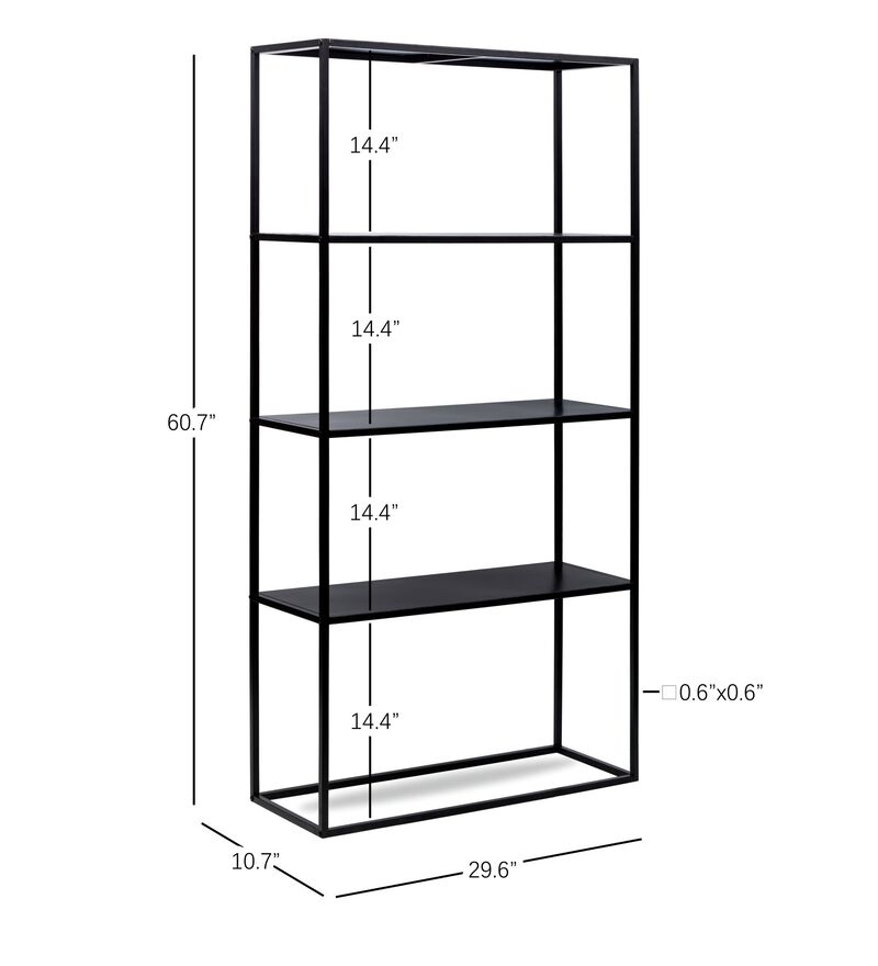 Industrial Bookshelf Storage with 4 Levels
