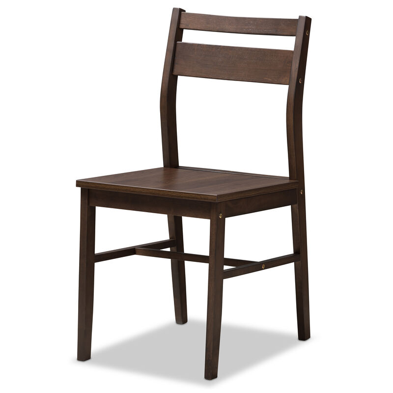 Baxton Studio Lovy Modern and Contemporary Walnut Finished 5 Piece Dining Set