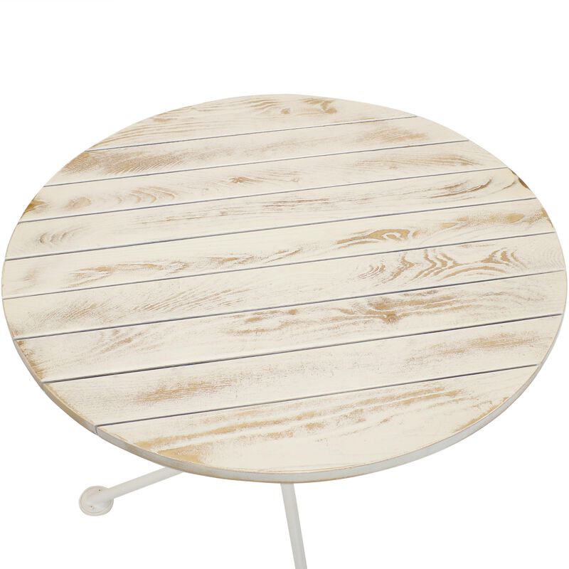 Sunnydaze 28 in French Country Chestnut Round Patio Bistro Dining Table