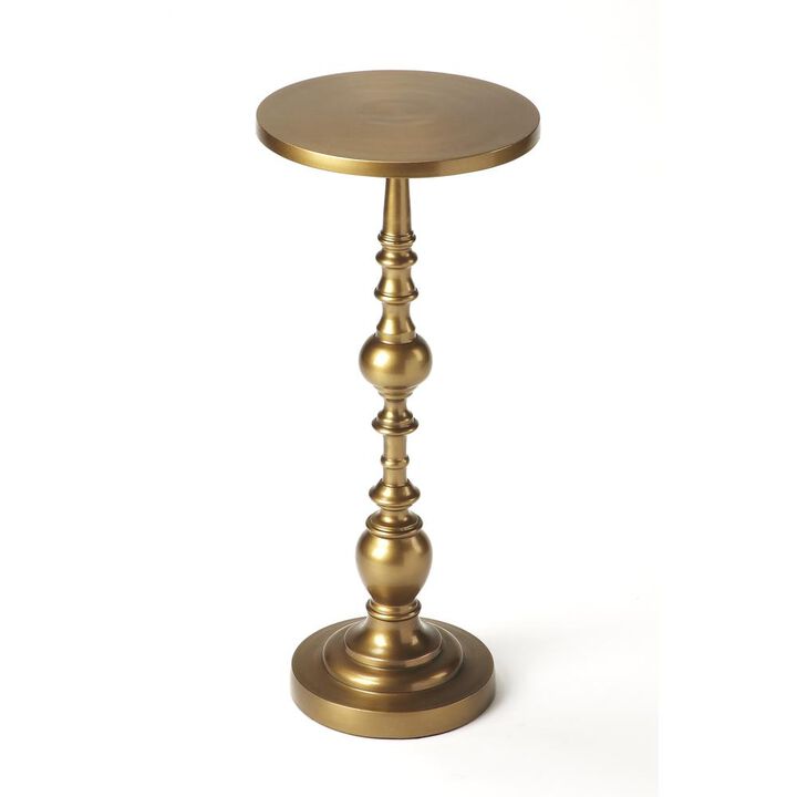 Butler Specialty Company Darien Antique Pedestal Side Table, Gold