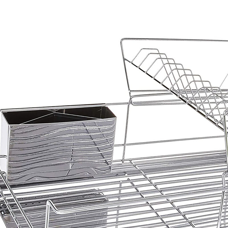 MegaChef 15.5 Inch Stainless Iron Shelf Dish Rack