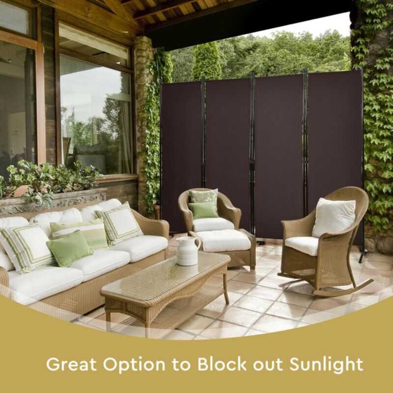 Hivvago 4-Panel  Room Divider with Steel Frame