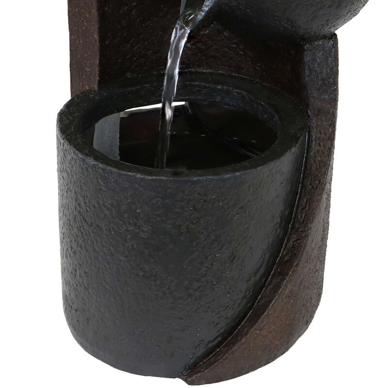 Sunnydaze Descending Bowls Resin Indoor 3-Tier Water Fountain - 9 in