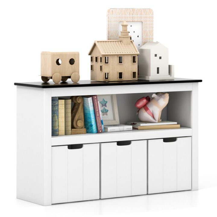 Hivvago Kids Toy Storage Organizer with Blackboard Top-3-Drawer