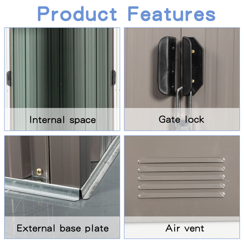 8FT X 4FT Outdoor Metal Storage Shed