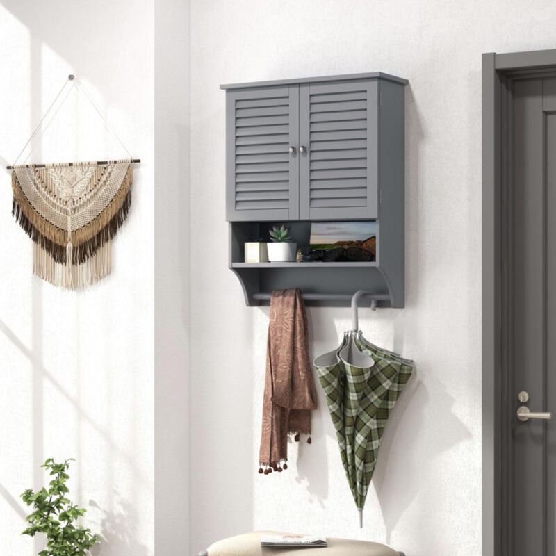 Hivvago 2-Doors Bathroom Wall-Mounted Medicine Cabinet with Towel Bar