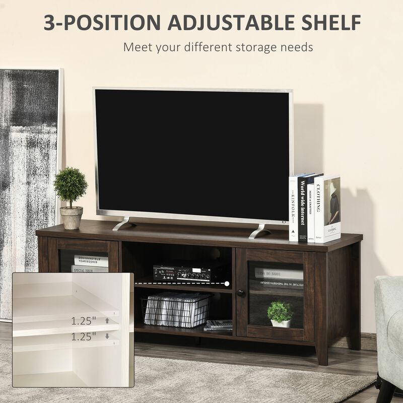 Brown TV Unit: Elegant Stand with Storage for 60" Televisions