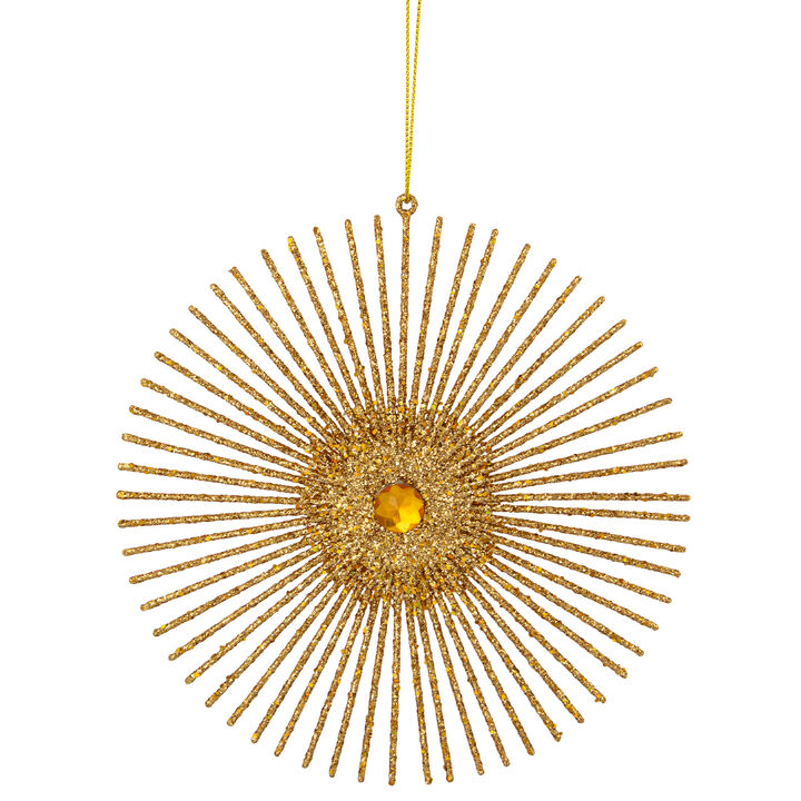 6" Gold Glittered Snowflake Christmas Ornament