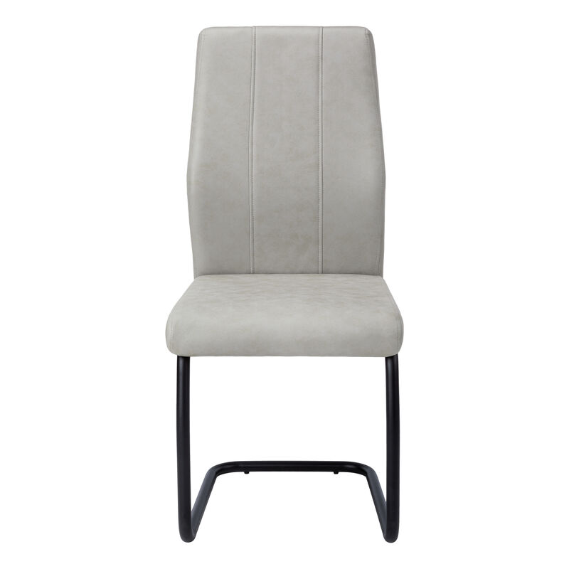 Monarch Specialties I 1113 Dining Chair, Set Of 2, Side, Upholstered, Kitchen, Dining Room, Fabric, Metal, Grey, Black, Contemporary, Modern