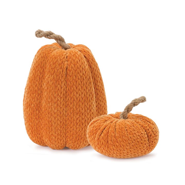 Plush Fabric Pumpkin (Set of 2) – Soft Fall Decor for Autumn Home Styling