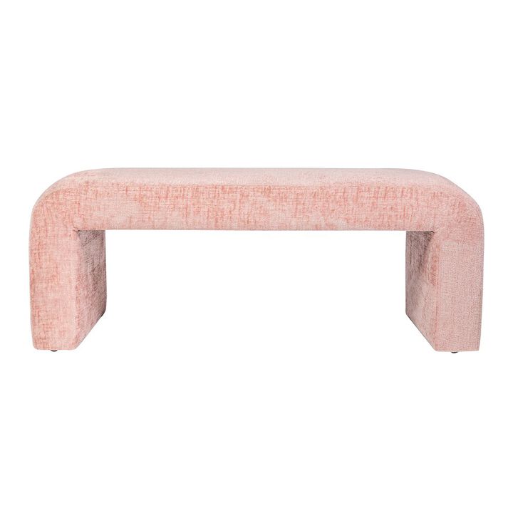 Jofran Sophia Modern Luxury Curved Upholstered Waterfall Jacquard Bench - Small