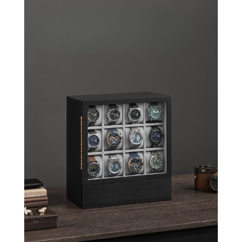 12-Slot Wooden Watch Box Elegant Storage with Premium Craftsmanship and Protective Lining