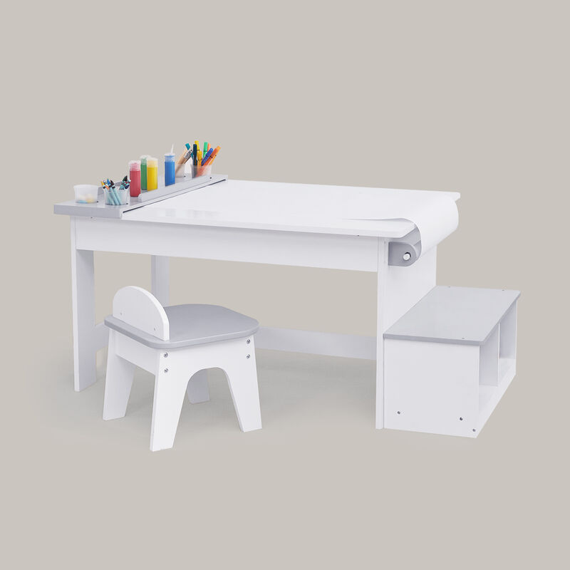 Fantasy Fields - Little Artist Monet Play Art Table Kids Furniture - White/Gray